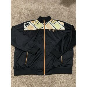 Coogi Black and yellow Full Zip Polyester jacket Size 4XL